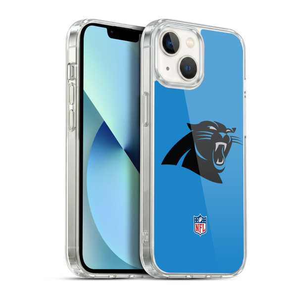 NFL Carolina Panthers Logo Plain Soft Gel Case for Apple iPhone 13