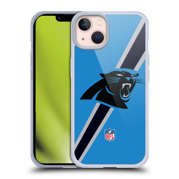 NFL Carolina Panthers Logo Stripes Soft Gel Case for Apple iPhone 13