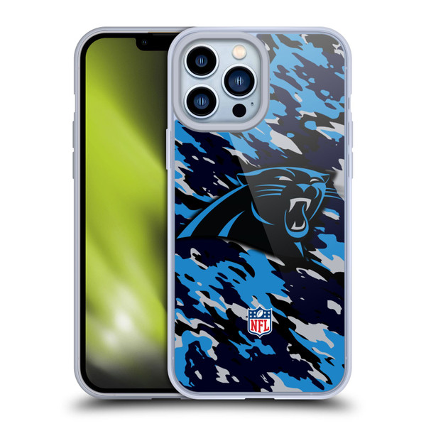 NFL Carolina Panthers Logo Camou Soft Gel Case for Apple iPhone 13 Pro Max