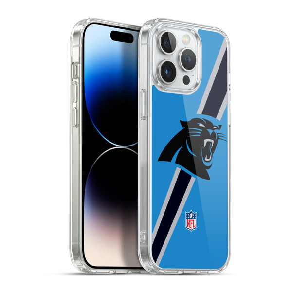 NFL Carolina Panthers Logo Stripes Soft Gel Case for Apple iPhone 13 Pro Max & MagSafe