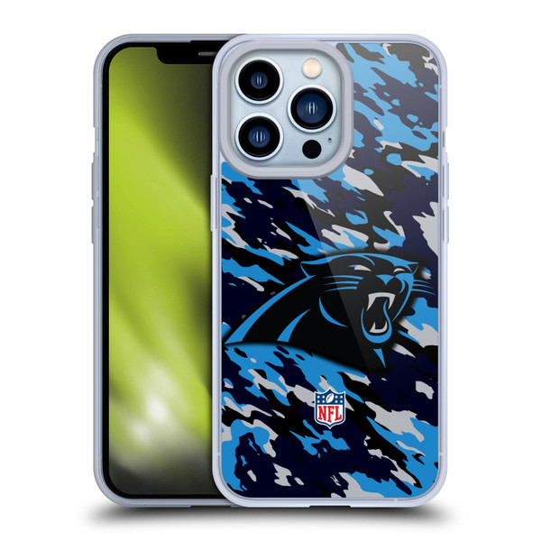 NFL Carolina Panthers Logo Camou Soft Gel Case for Apple iPhone 13 Pro