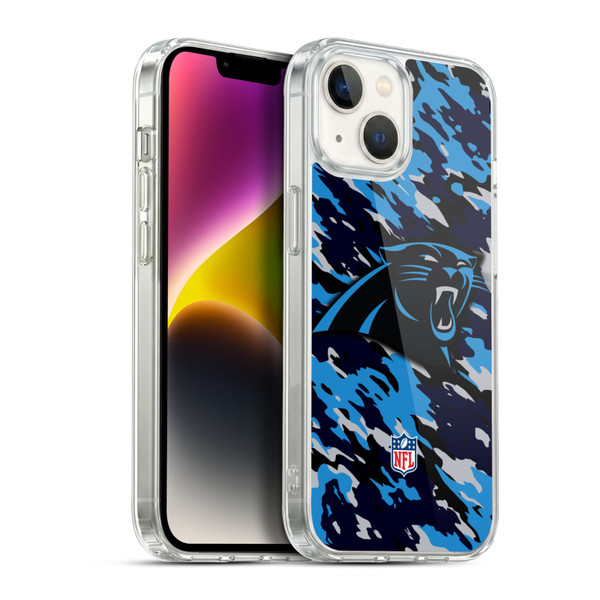 NFL Carolina Panthers Logo Camou Soft Gel Case for Apple iPhone 14