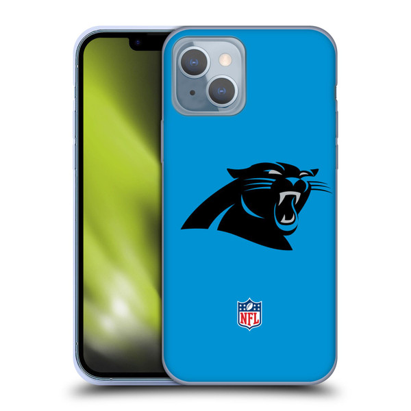NFL Carolina Panthers Logo Plain Soft Gel Case for Apple iPhone 14
