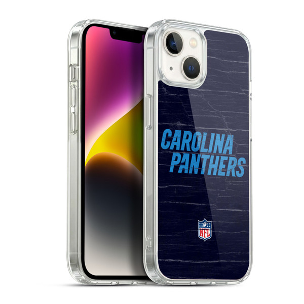 NFL Carolina Panthers Logo Distressed Look Soft Gel Case for Apple iPhone 14 Plus & MagSafe