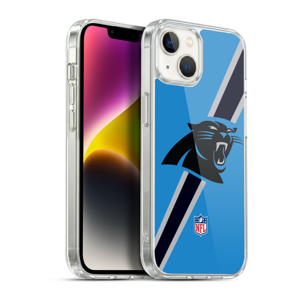 NFL Carolina Panthers Logo Stripes Soft Gel Case for Apple iPhone 14 Plus & MagSafe
