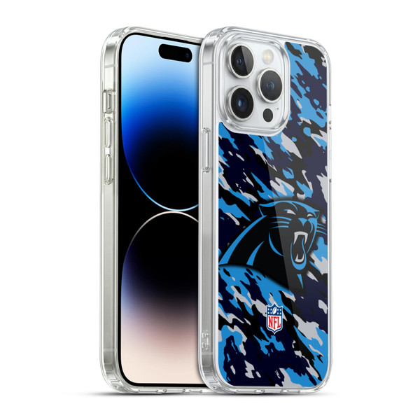 NFL Carolina Panthers Logo Camou Soft Gel Case for Apple iPhone 14 Pro Max & MagSafe
