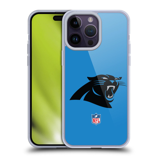 NFL Carolina Panthers Logo Plain Soft Gel Case for Apple iPhone 14 Pro Max