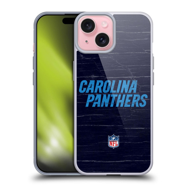 NFL Carolina Panthers Logo Distressed Look Soft Gel Case for Apple iPhone 15