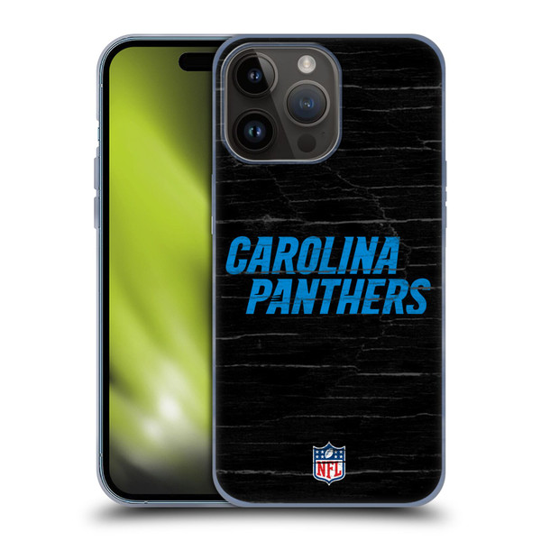 NFL Carolina Panthers Logo Distressed Look Soft Gel Case for Apple iPhone 15 Pro Max