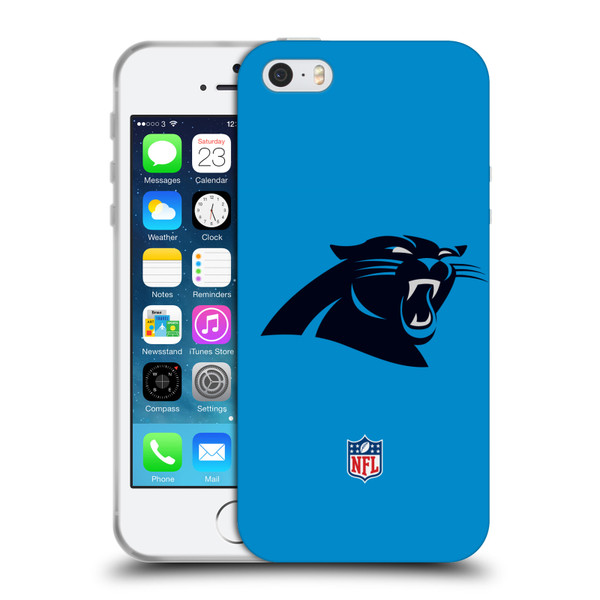 NFL Carolina Panthers Logo Plain Soft Gel Case for Apple iPhone 5 / 5s / iPhone SE 2016