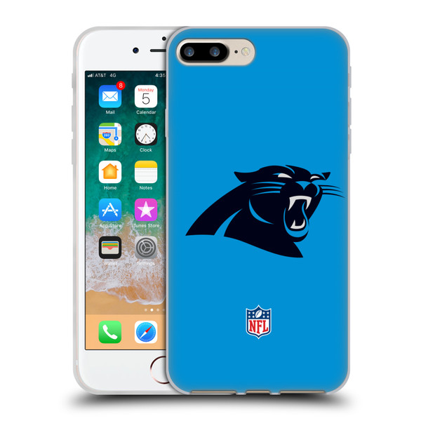 NFL Carolina Panthers Logo Plain Soft Gel Case for Apple iPhone 7 Plus / iPhone 8 Plus