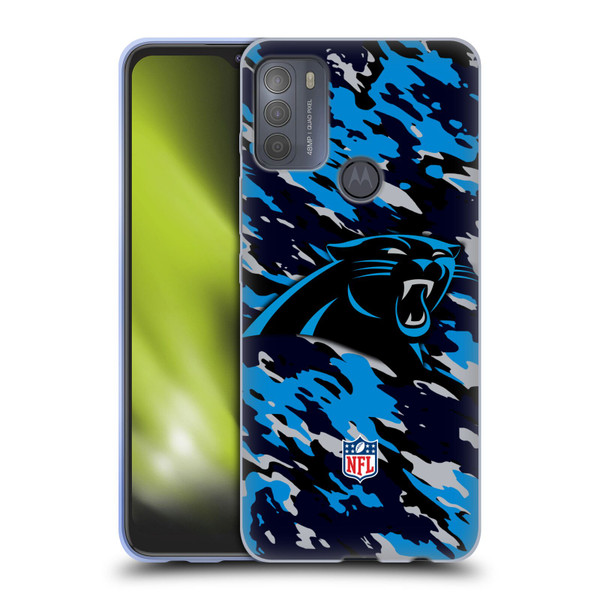 NFL Carolina Panthers Logo Camou Soft Gel Case for Motorola Moto G50
