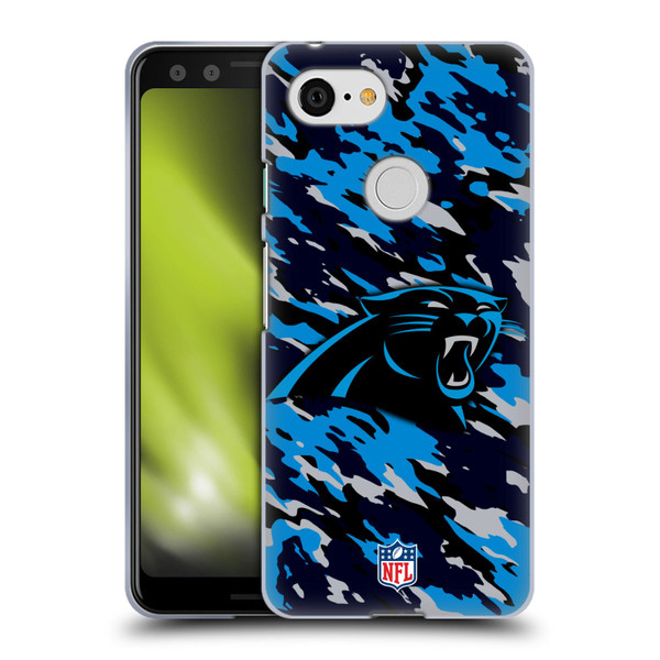 NFL Carolina Panthers Logo Camou Soft Gel Case for Google Pixel 3