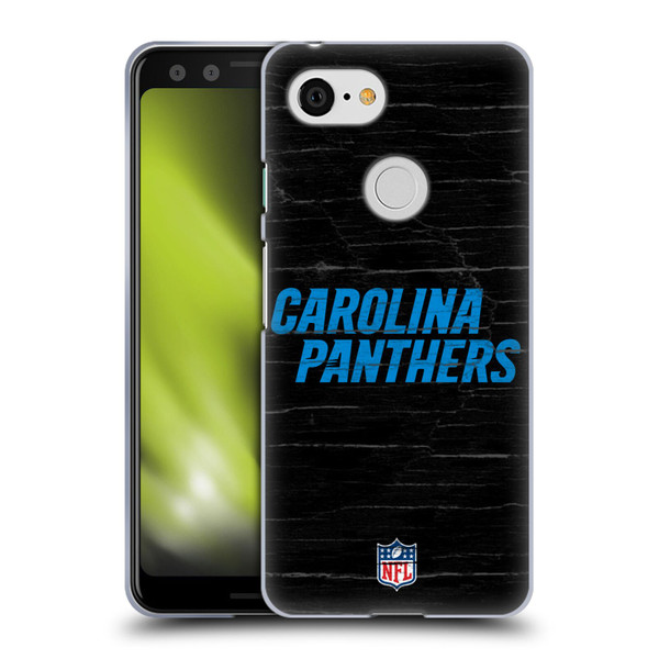 NFL Carolina Panthers Logo Distressed Look Soft Gel Case for Google Pixel 3