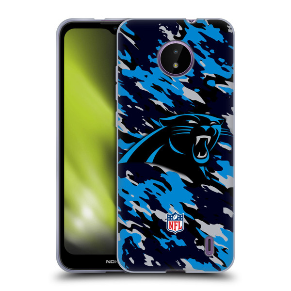 NFL Carolina Panthers Logo Camou Soft Gel Case for Nokia C10 / C20