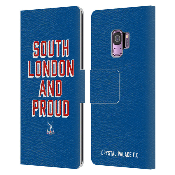 Crystal Palace FC Crest South London And Proud Leather Book Wallet Case Cover For Samsung Galaxy S9