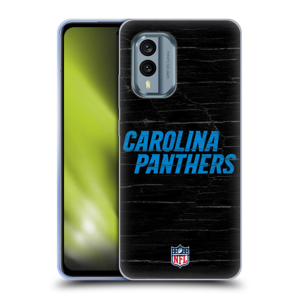 NFL Carolina Panthers Logo Distressed Look Soft Gel Case for Nokia X30