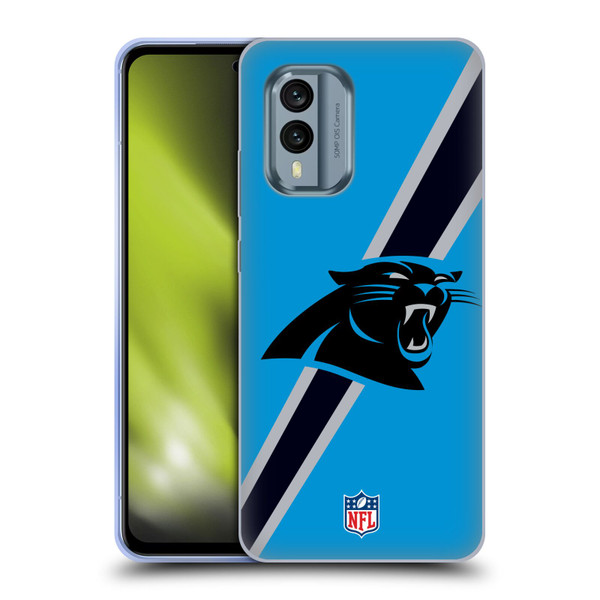NFL Carolina Panthers Logo Stripes Soft Gel Case for Nokia X30