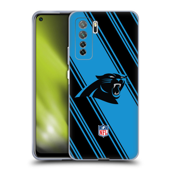 NFL Carolina Panthers Artwork Stripes Soft Gel Case for Huawei Nova 7 SE/P40 Lite 5G