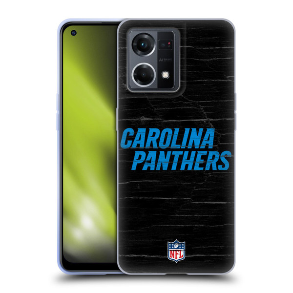 NFL Carolina Panthers Logo Distressed Look Soft Gel Case for OPPO Reno8 4G