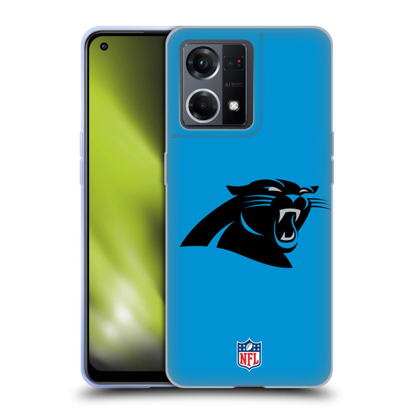NFL Carolina Panthers Logo Plain Soft Gel Case for OPPO Reno8 4G