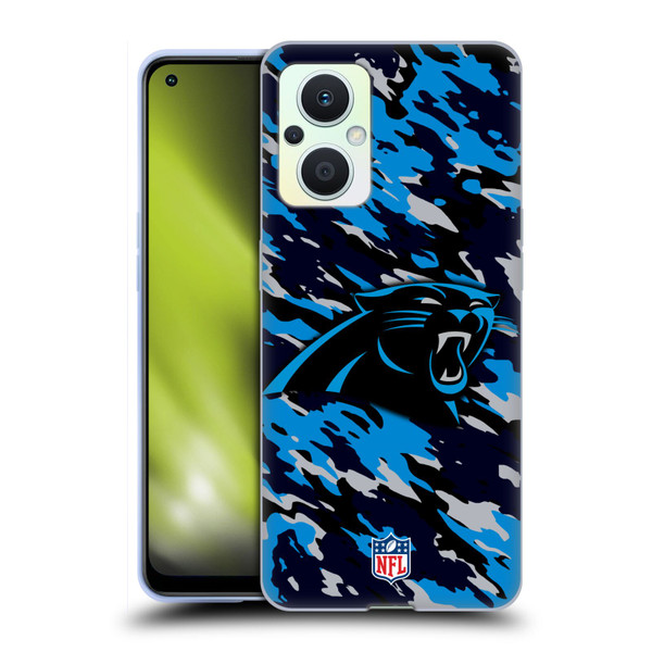 NFL Carolina Panthers Logo Camou Soft Gel Case for OPPO Reno8 Lite