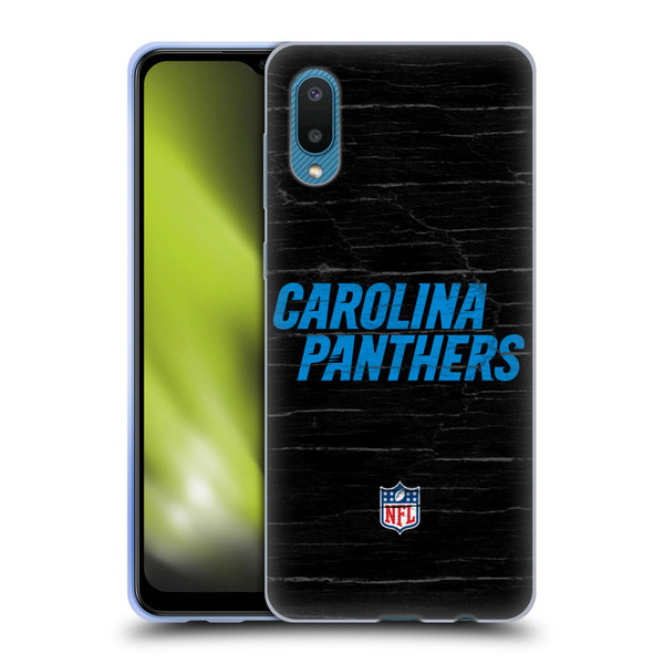 NFL Carolina Panthers Logo Distressed Look Soft Gel Case for Samsung Galaxy A02/M02 (2021)