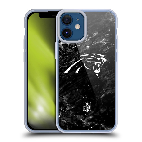 NFL Carolina Panthers Artwork Marble Soft Gel Case for Apple iPhone 12 Mini