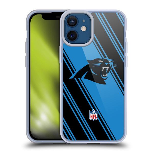 NFL Carolina Panthers Artwork Stripes Soft Gel Case for Apple iPhone 12 Mini