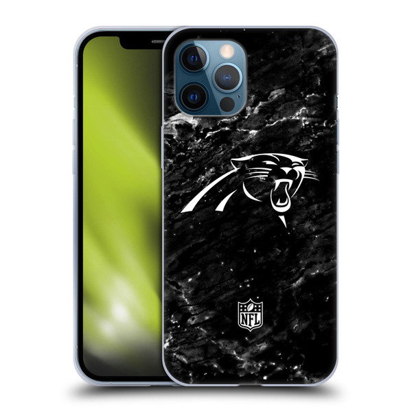 NFL Carolina Panthers Artwork Marble Soft Gel Case for Apple iPhone 12 Pro Max