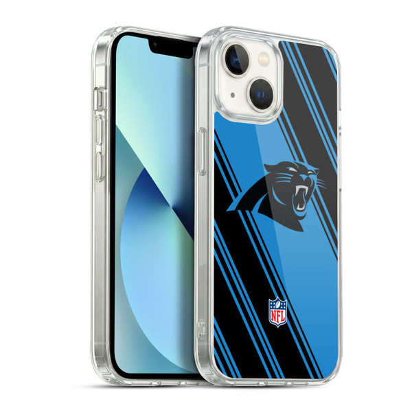 NFL Carolina Panthers Artwork Stripes Soft Gel Case for Apple iPhone 13