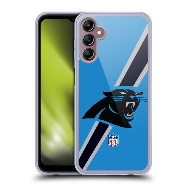 NFL Carolina Panthers Logo Stripes Soft Gel Case for Samsung Galaxy A14 5G