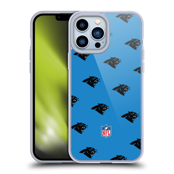 NFL Carolina Panthers Artwork Patterns Soft Gel Case for Apple iPhone 13 Pro Max