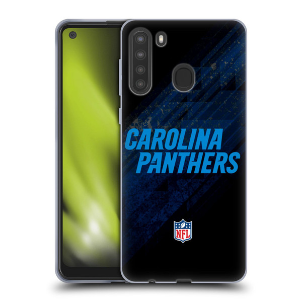NFL Carolina Panthers Logo Blur Soft Gel Case for Samsung Galaxy A21 (2020)