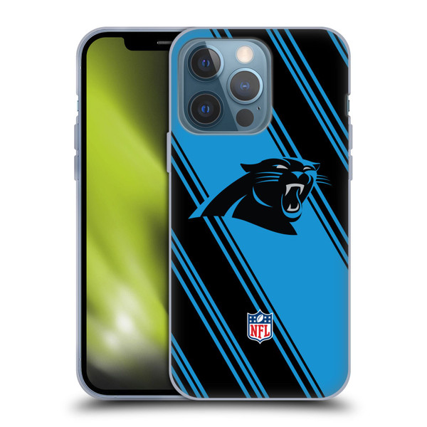 NFL Carolina Panthers Artwork Stripes Soft Gel Case for Apple iPhone 13 Pro