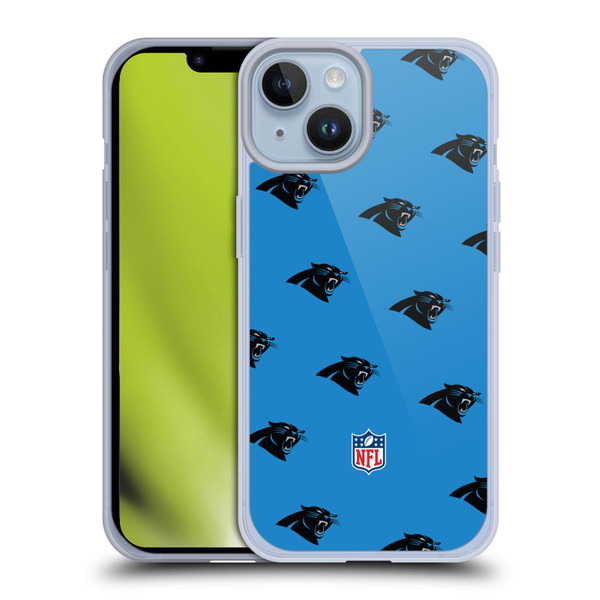 NFL Carolina Panthers Artwork Patterns Soft Gel Case for Apple iPhone 14
