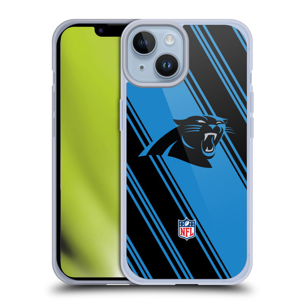 NFL Carolina Panthers Artwork Stripes Soft Gel Case for Apple iPhone 14