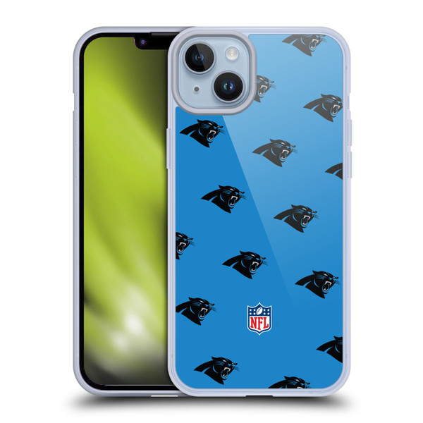 NFL Carolina Panthers Artwork Patterns Soft Gel Case for Apple iPhone 14 Plus