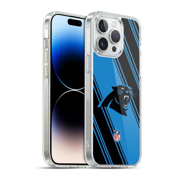 NFL Carolina Panthers Artwork Stripes Soft Gel Case for Apple iPhone 14 Pro Max & MagSafe