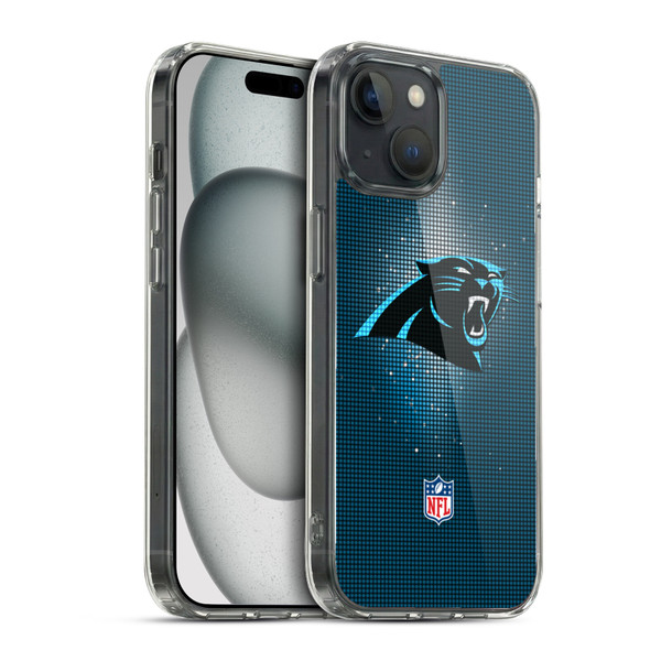 NFL Carolina Panthers Artwork LED Soft Gel Case for Apple iPhone 15 & MagSafe