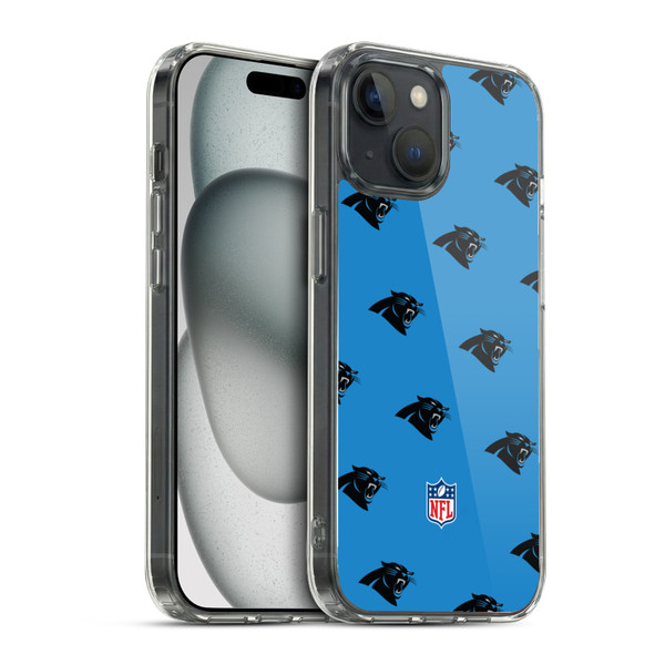 NFL Carolina Panthers Artwork Patterns Soft Gel Case for Apple iPhone 15 & MagSafe