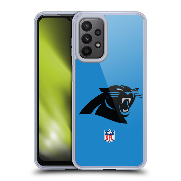 NFL Carolina Panthers Logo Plain Soft Gel Case for Samsung Galaxy A23 / 5G (2022)