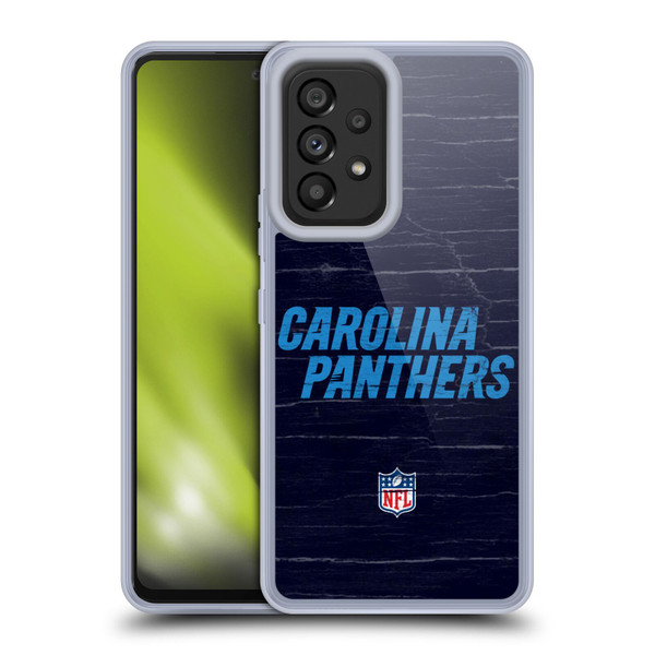 NFL Carolina Panthers Logo Distressed Look Soft Gel Case for Samsung Galaxy A53 5G (2022)
