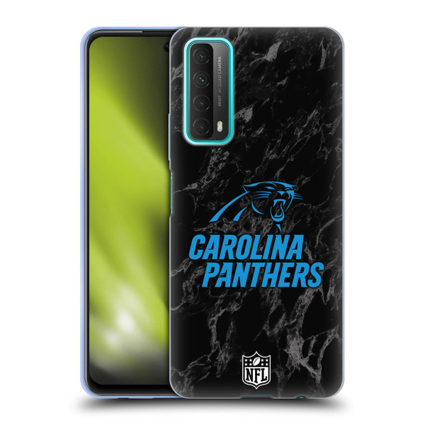 NFL Carolina Panthers Graphics Coloured Marble Soft Gel Case for Huawei P Smart (2021)