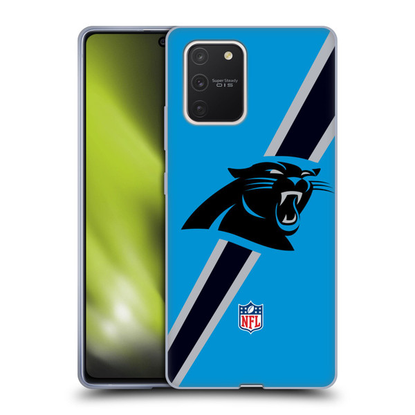 NFL Carolina Panthers Logo Stripes Soft Gel Case for Samsung Galaxy S10 Lite