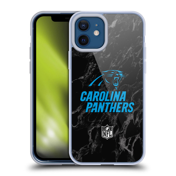 NFL Carolina Panthers Graphics Coloured Marble Soft Gel Case for Apple iPhone 12 / iPhone 12 Pro