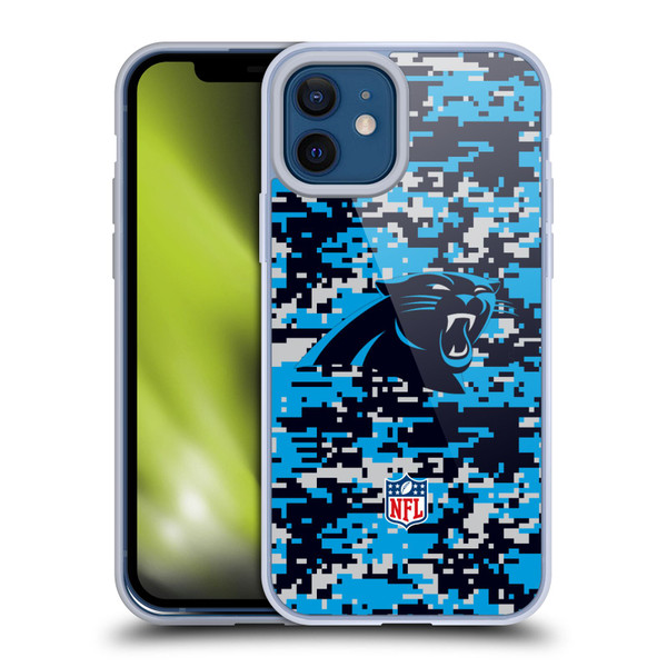 NFL Carolina Panthers Graphics Digital Camouflage Soft Gel Case for Apple iPhone 12 / iPhone 12 Pro