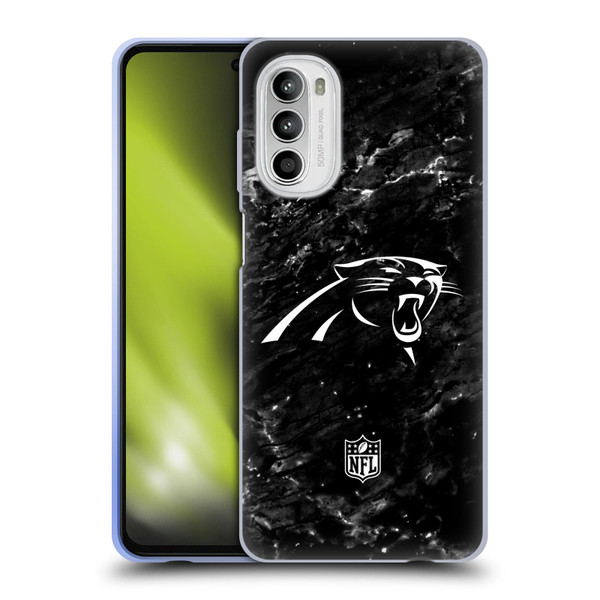 NFL Carolina Panthers Artwork Marble Soft Gel Case for Motorola Moto G52