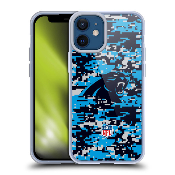 NFL Carolina Panthers Graphics Digital Camouflage Soft Gel Case for Apple iPhone 12 Mini