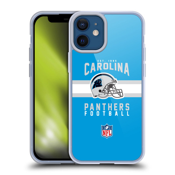 NFL Carolina Panthers Graphics Helmet Typography Soft Gel Case for Apple iPhone 12 Mini